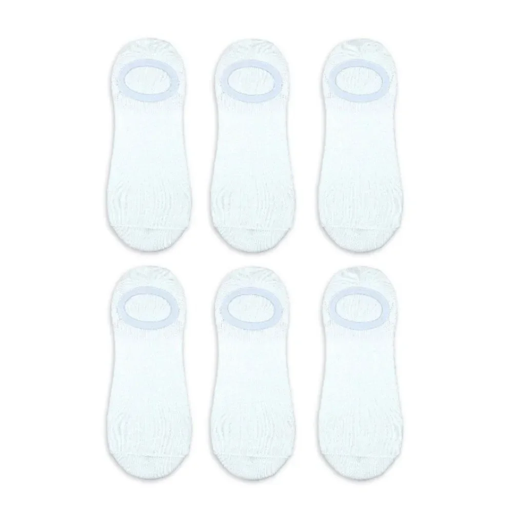 Women’s White Fashion Stay-Put & Low Liner Socks 2, 6-Packs Shoe Size 4-10